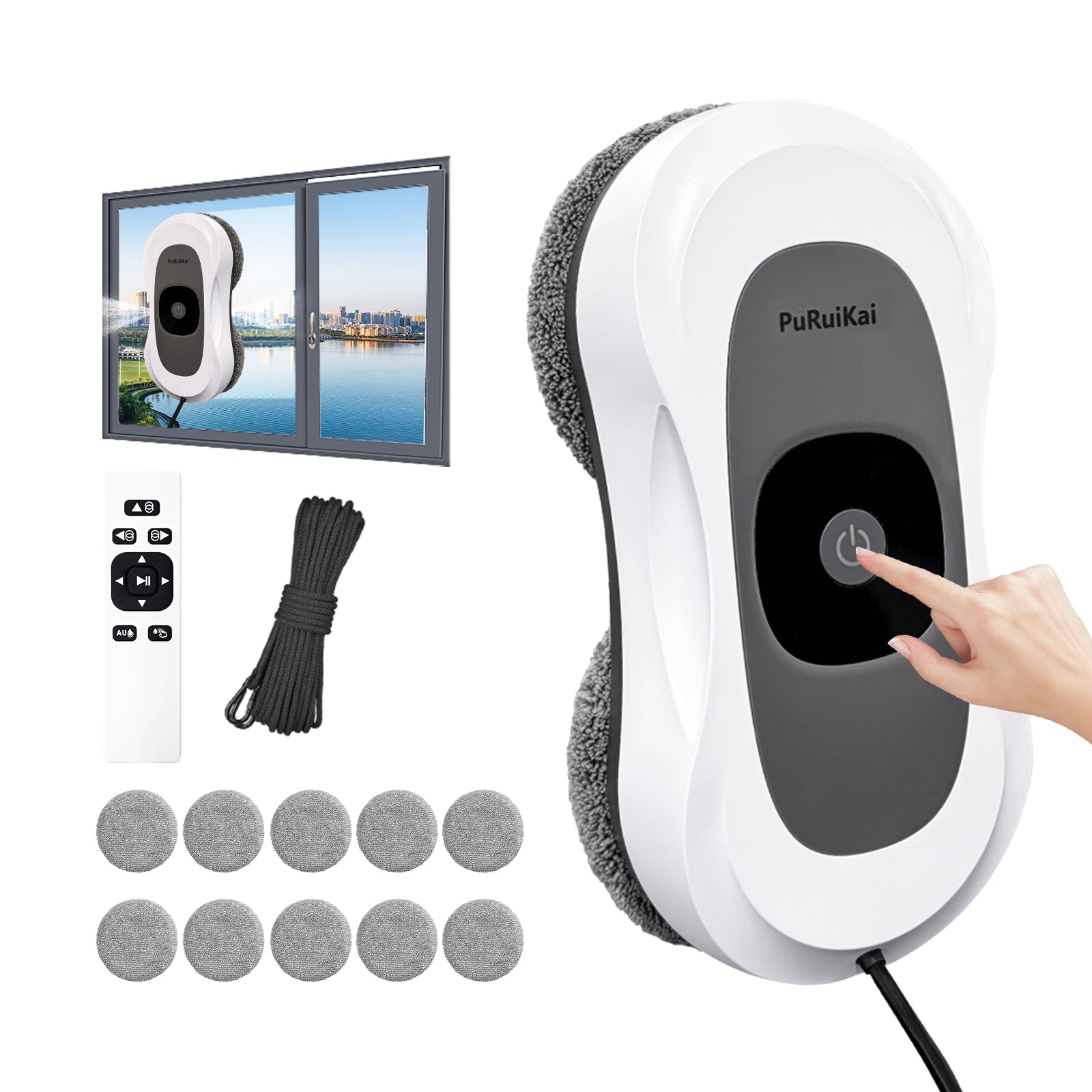 H - RN2 - 01 Automatic Window Cleaner | Smart Glass Cleaning Robot,Ultra - Thin Automatic Dual Water Spray Robot - PuRuiKai