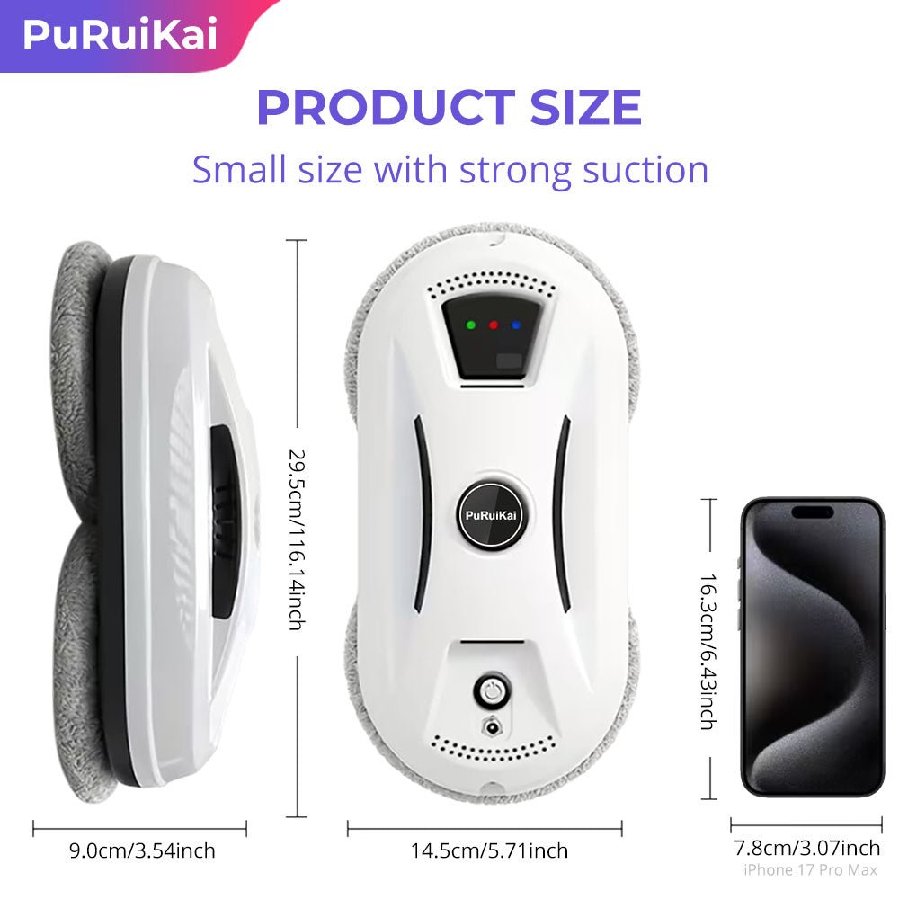 Hot Sale Puruikai PRK - N361 Smart Window Cleaning Robot with Powerful Suction - PuRuiKai
