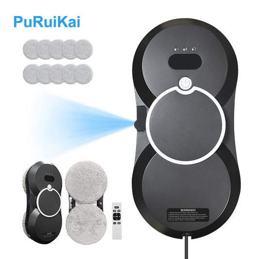 PuRuiKai HCR - 10 Robotic Window Cleaning Robot with Auto Spray & 10pcs microfiber cloths - PuRuiKai Online Store