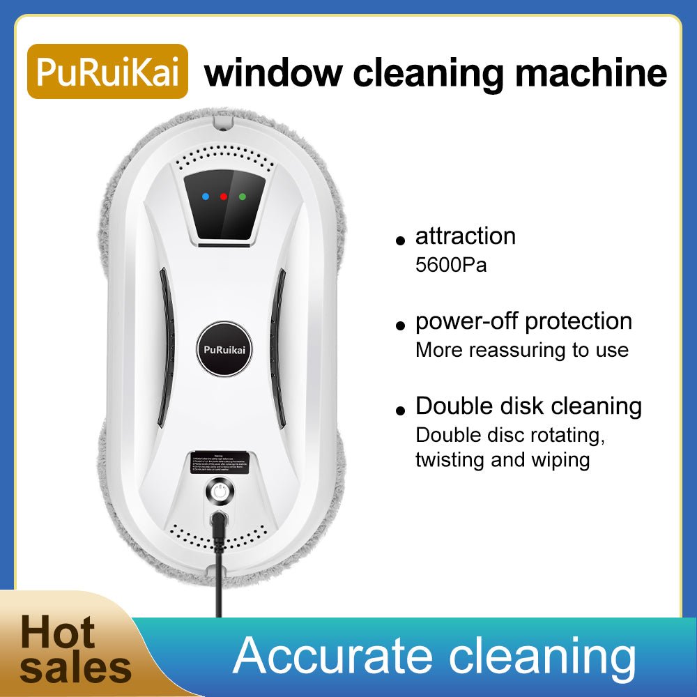 Z PuRuiKai PRK - N361 Window Cleaning Robot – 5600Pa Suction, AI Path Planning, Remote Control - PuRuiKai Online Store